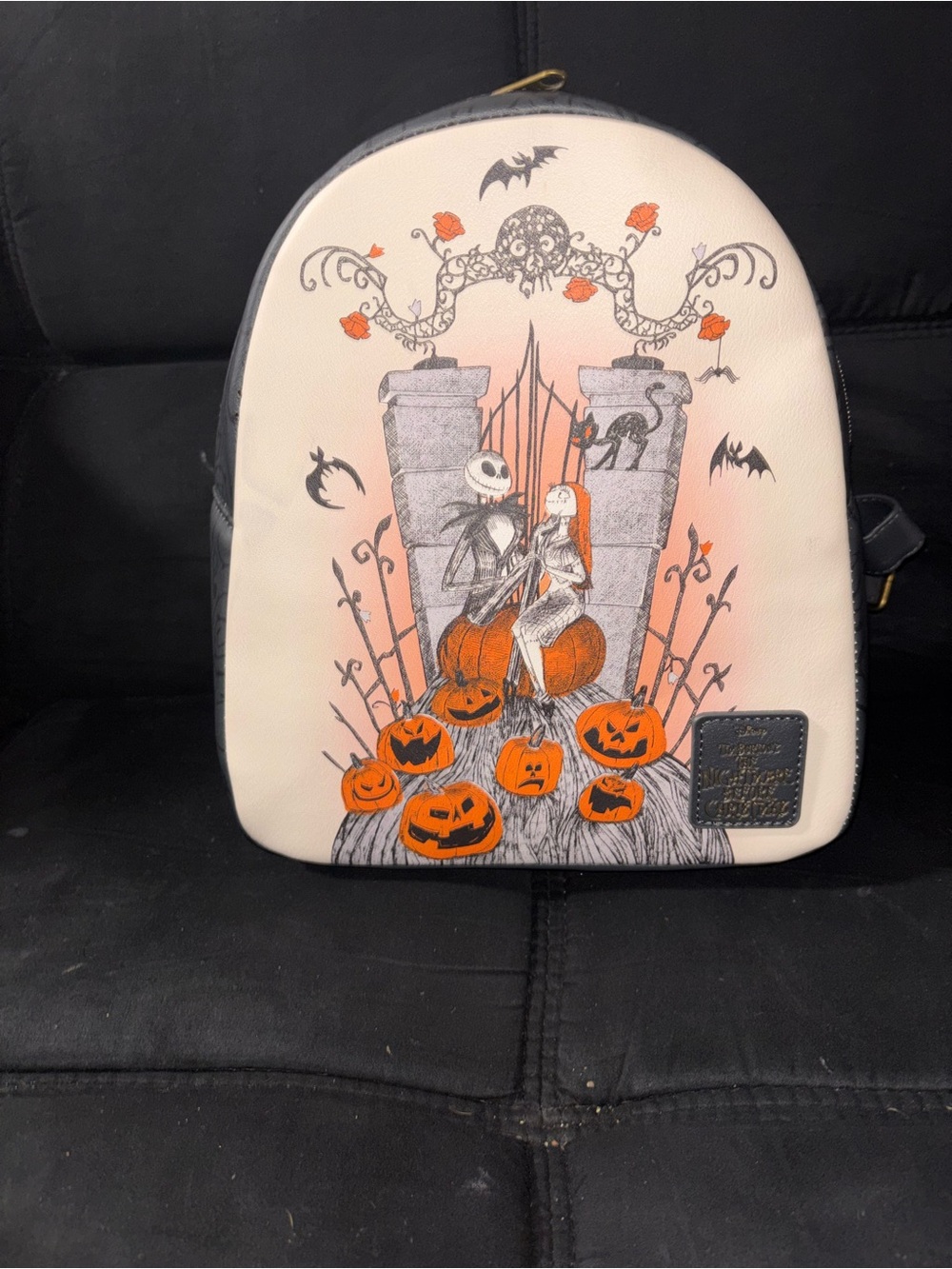 The Nightmare Pumpkin Patch Women's Mini Backpack - White & Orange LoungFly